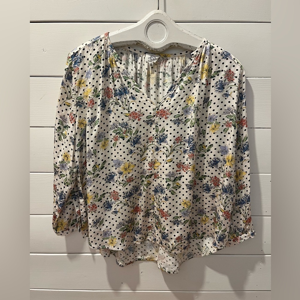 Floral Polka Dot Blouse - dRA for Anthropologie (Size S)
